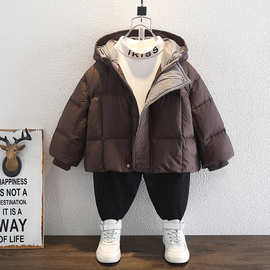 儿童轻薄羽绒服男童冬季外套2025新款白鸭绒棉袄韩范宝宝加厚上衣