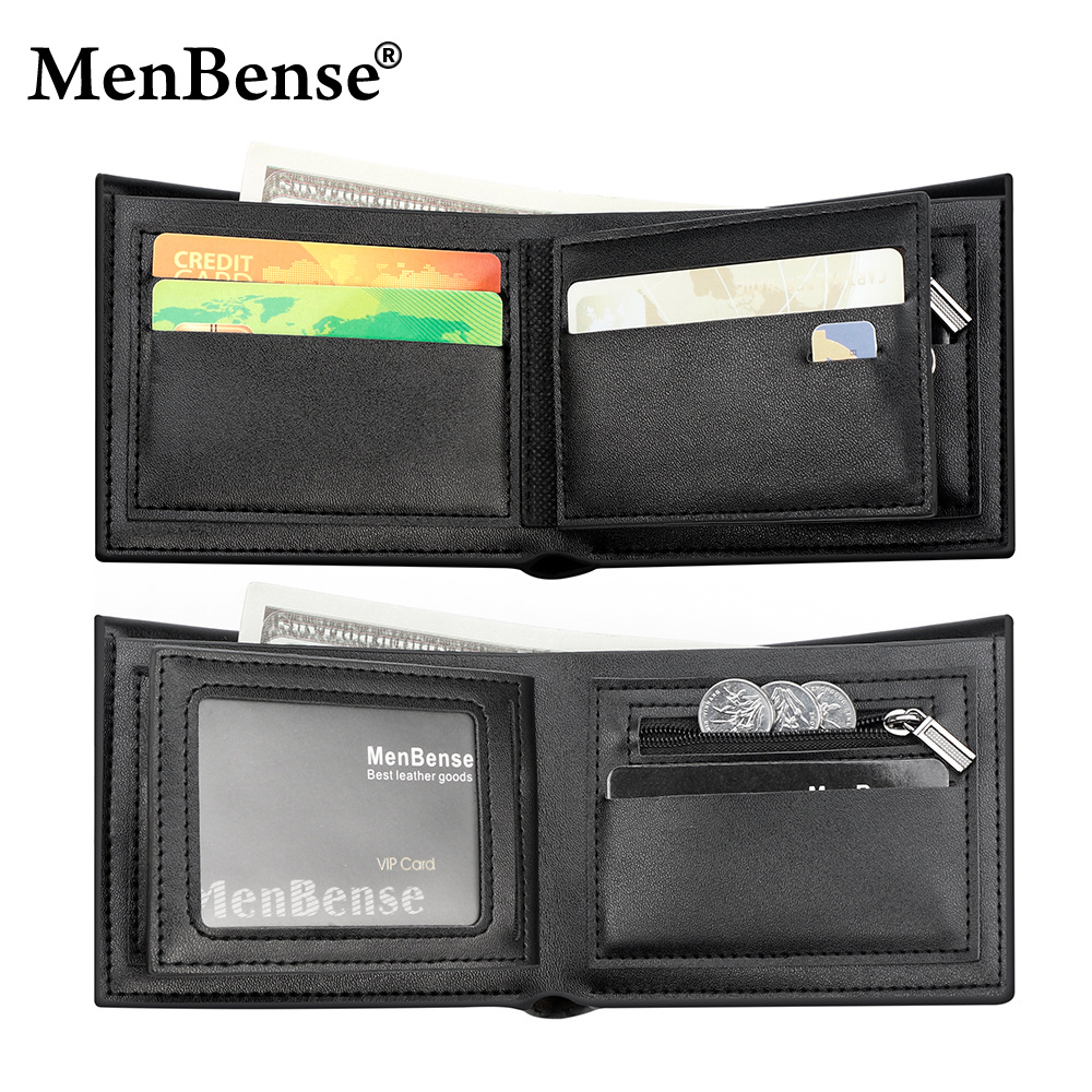 Ventas transfronterizas calientes de textura de cuero real cartera horizontal de negocios de hombre cartera corta de cuero de tres plegados cartera de moda de bisagra de hombre