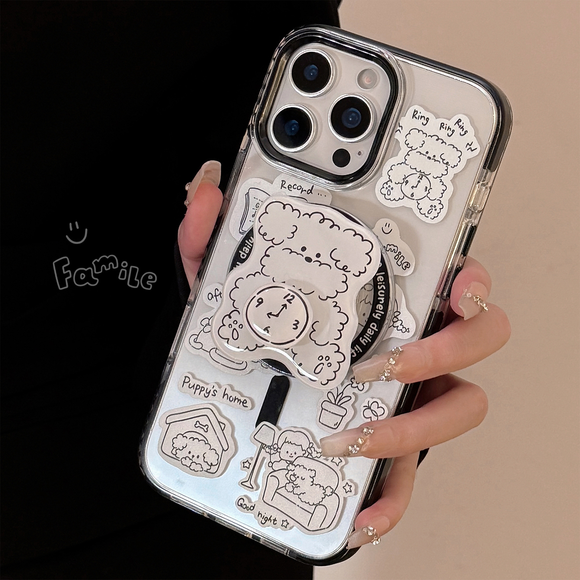 Magnetic Protective Phone Case With Rotating Stand For Iphone_voghion.com