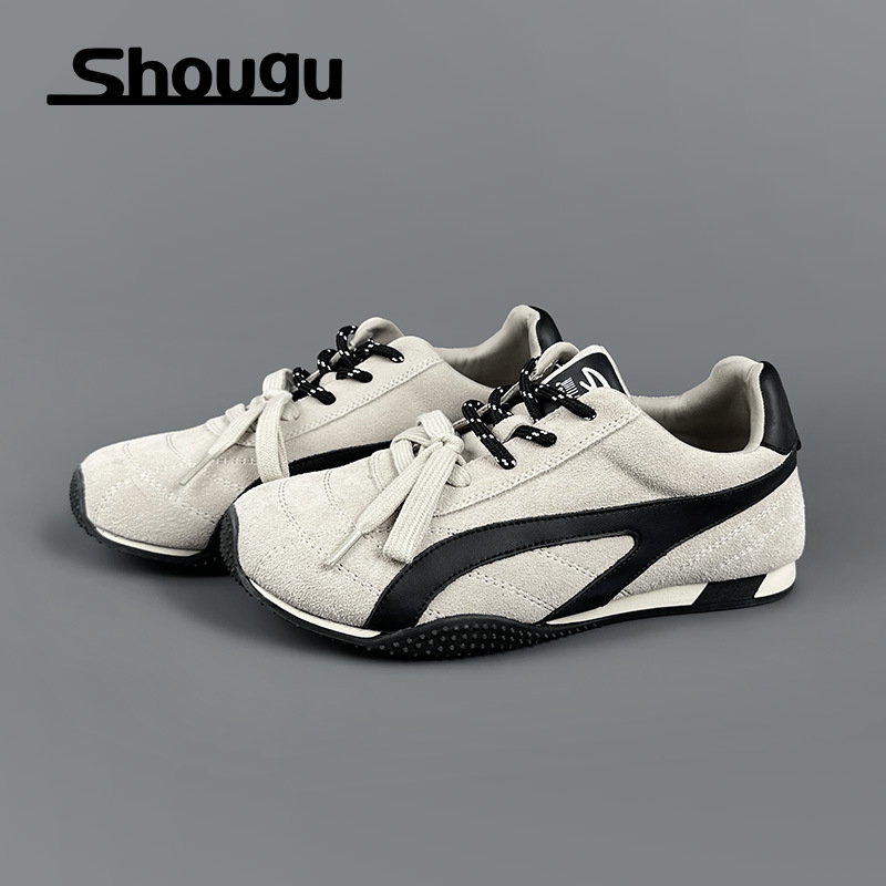 首谷磨砂复古德训鞋女2025新款秋季拼色百搭轻便运动休闲板鞋潮