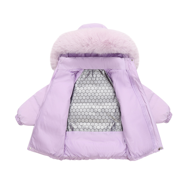 Winter children's New girls' down jacket Mid length thick collar Korean version jacket【_voghion.com
