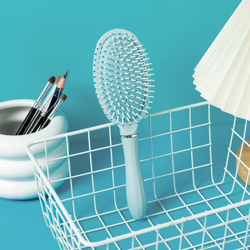 Peine de pelo suave y esponjoso de color crema Peine de cojín Peine de pelo rizado Peine de tubo especial para mujer Peine de masaje doméstico para mujer Peine de costillas