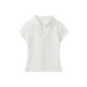 Nariele European and American Polo Shirt V-neck Short-sleeve Solid Color All-match Casual Women's 2025 Elegant Comfortable Top T-shirt