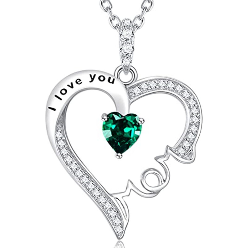 Letter, Heart Shape Pattern Women's Gender Inlay Design Ig Style Letter Heart Shape Copper Inlay Zircon Pendant Necklace