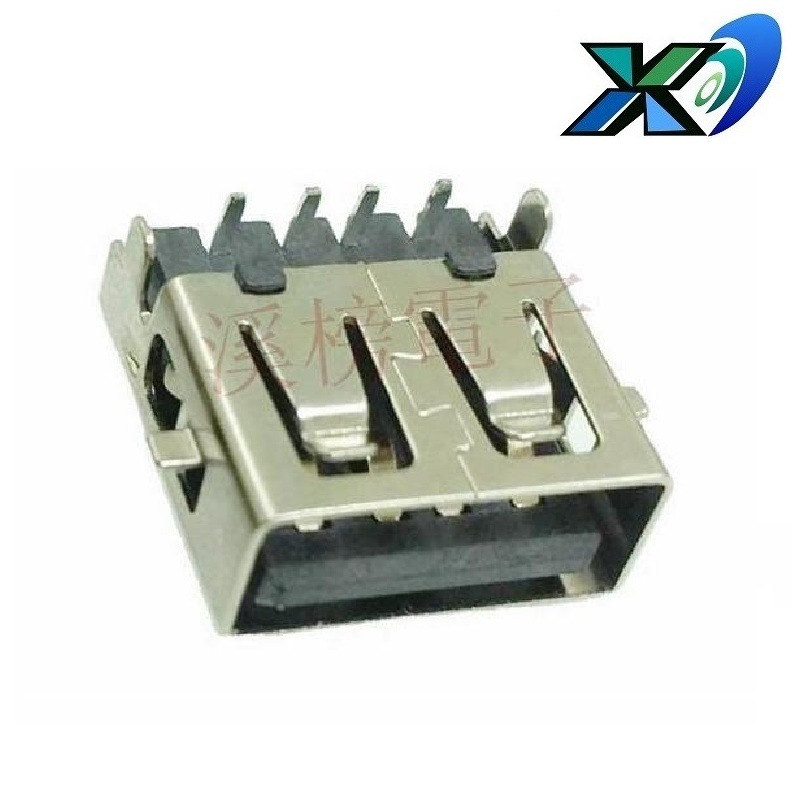 平孔USB接口 小型沉板USB插口贴片式  贴片式USB母座 USB插座沉板