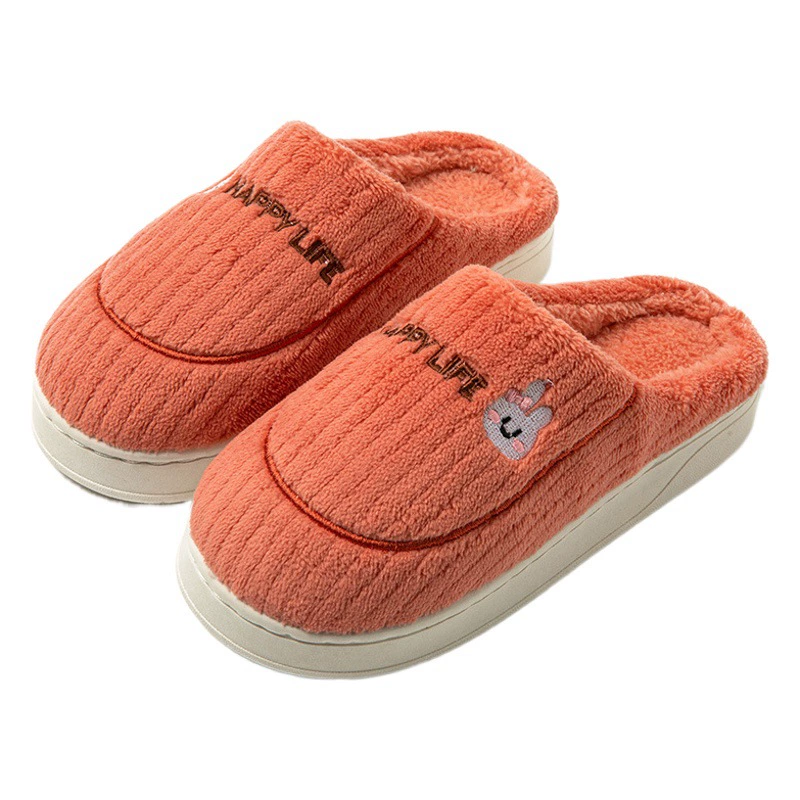 Хлопковые Тапочки женские на толстой подошве осенне-зимние домашние теплые милые Нескользящие мужские хлопковые тапочки для пары оптом