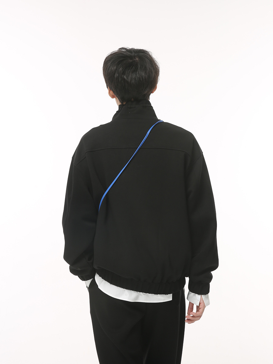 Mtlclothes ropa de los hombres | 2023 otoño nueva suelta deportes stand collar pantalones simple traje casual