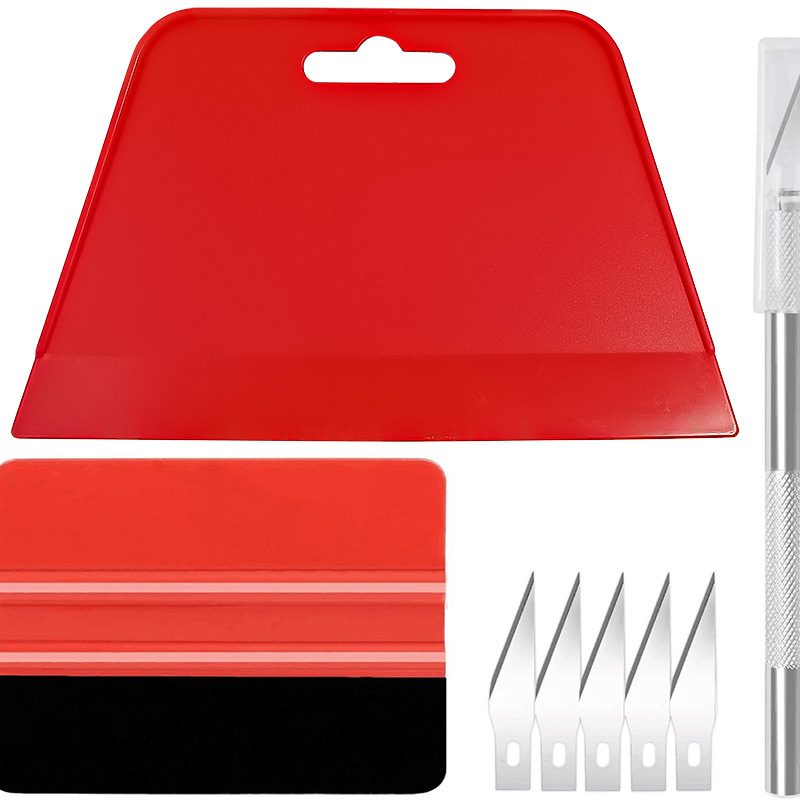 8-pieza de papel tapiz kit de herramientas de suavizado, coche raspador de película material de aleación de aluminio herramienta de talla