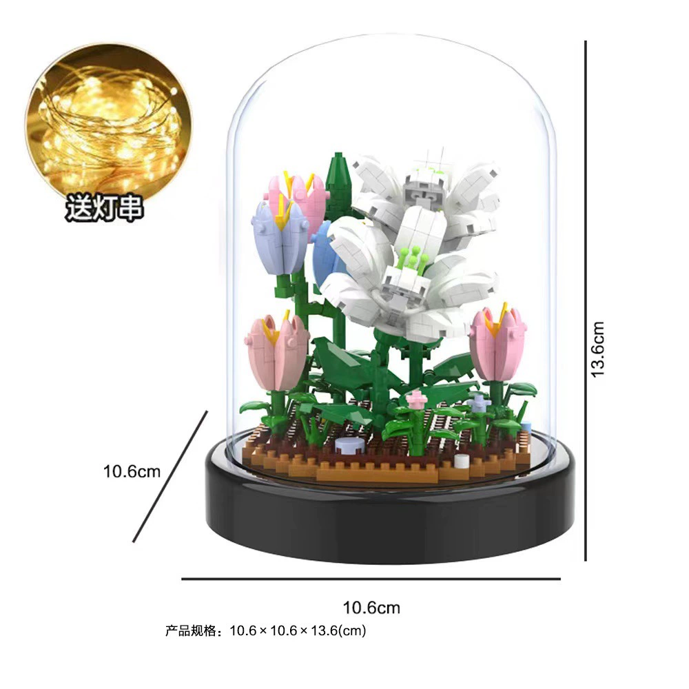Constructor Lego Sunflower Micro Building Kit, Lighted Dome Display, Multi-Color Variants