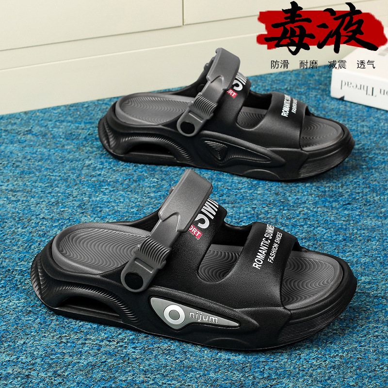 Sandalias y pantuflas para hombre 2025 verano nuevo estilo ocio ligero deportes al aire libre uso exterior vadeo pareja zapatillas de playa transfronterizo