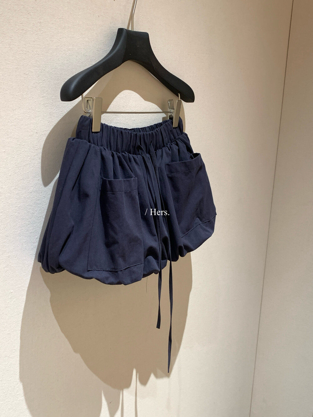 Quần short nữ cạp cao dáng nụ hoa thiết kế rút dây ống rộng thoải mái — Xanh da trờicolor, màu mơ, màu kaki chi tiết 6