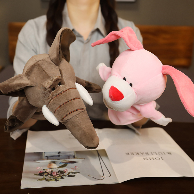 Fabricante animal Lobo conejo mono cocodrilo boca abierta padre-hijo interactivo dedo jugando marioneta jardín de infantes narración de historias