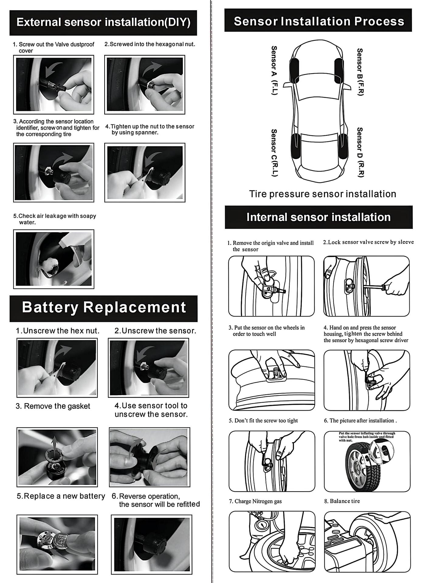 Spy Car Tire Pressure Monitoring System Usb+Solar Charging Lcd Screen Display Tire Pressure Temperature Security Alarm