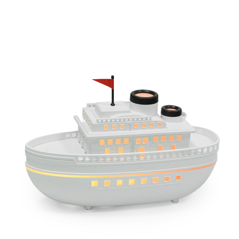Difusor de Aroma con Forma de Barco Simulado para Escritorio, Difusor de Aceites Esenciales con Pulverizador Inteligente Creativo, Humidificador al por Mayor de 5V con Fragancia