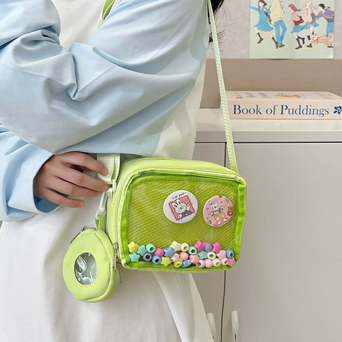 Japanese girl ins transparent pain bag 2024 early autumn new style shoulder crossbody bag women's versatile casual mobile phone small bag