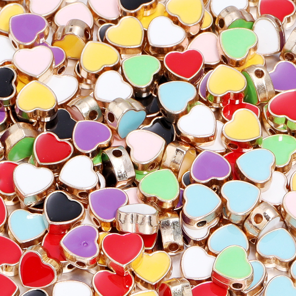 20g Weight 10 PCS/Package Alloy Heart Shape DIY Jewelry Accessories Beads