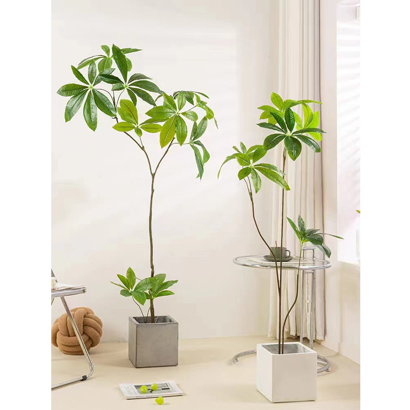 人工高級感ある金のなる木の装飾、室内リビング用の偽物の鉢植え、緑の植物、床置きの鉢植え、装飾用の人工植物|undefined