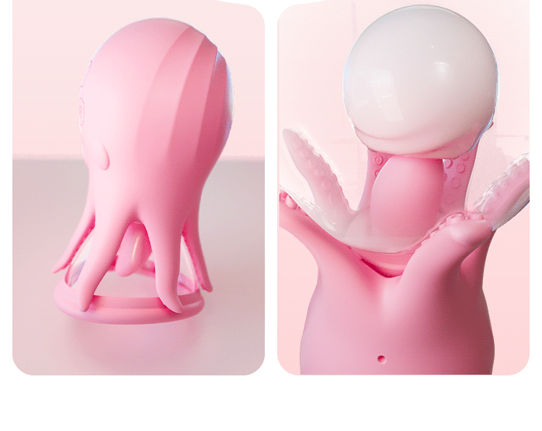 Jellyfish Nipple Suction Device with Vibration, Licking and Teasing Silicone Cup for Men — detail image 26