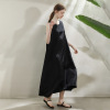 Silk retro elegant long skirt, sleevless dress