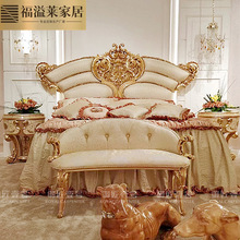 欧式实木床法式奢华宫廷雕花公主床卧室1.8m双人婚床别墅主卧家具