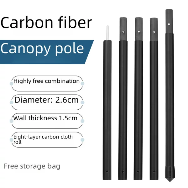 Outdoor camping large canopy pole 2.9M bold 26mm portable telescopic tent pole camping awning support pole