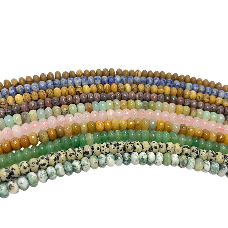 Piedra natural 5 * 8 Abaco Piedra Shoushan DIY accesorios de joyería collar de cuentas separadoras cuentas de posicionamiento cuentas al por mayor