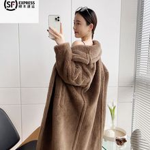 泰迪熊大衣M家外套Teddy皮草廓形羊驼毛冬季长款明星同款外套女