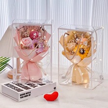 创意伴手礼品香皂花礼盒套装小清新教师三八生日节庆礼物小熊毛巾