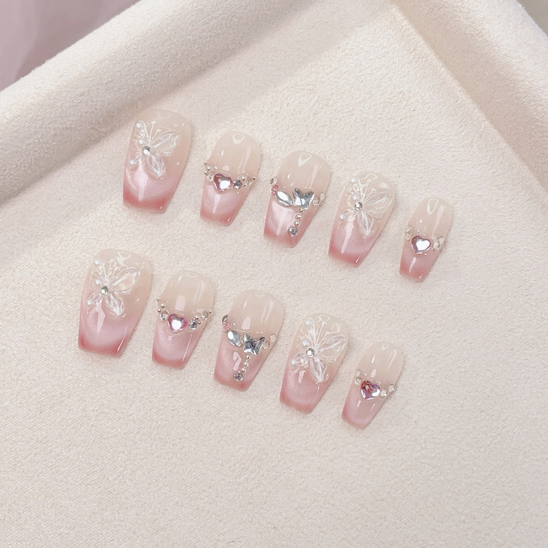 Butterfly Valley Cat's Eye Zircon Explosive Wearable Phototherapy Nail Art Patch Pure Hand-Wearing Armor Hand-Wearing Manicure