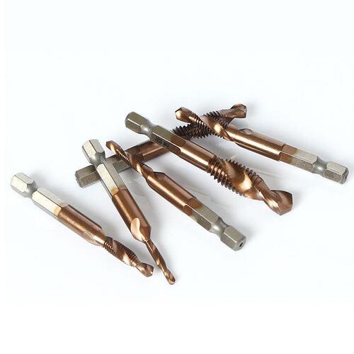 High-speed steel wire tapping multi-functional one-piece composite tap titanium-coated spiral machine for hole tapping and chamfering one-piece tap