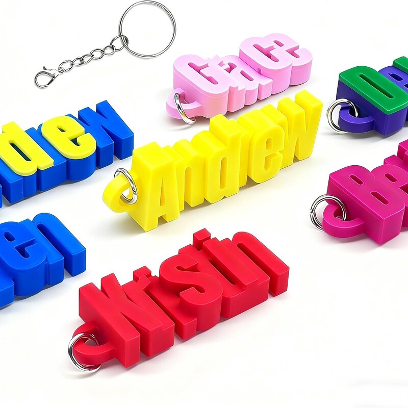 Customized 3D Printed Name Keychain for Luggage, Backpack, Water Bottle, Personalized Name Tag Luggage Tag