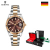 Fashionable swiss watch, steel belt, brand calendar, city style, simple and elegant design