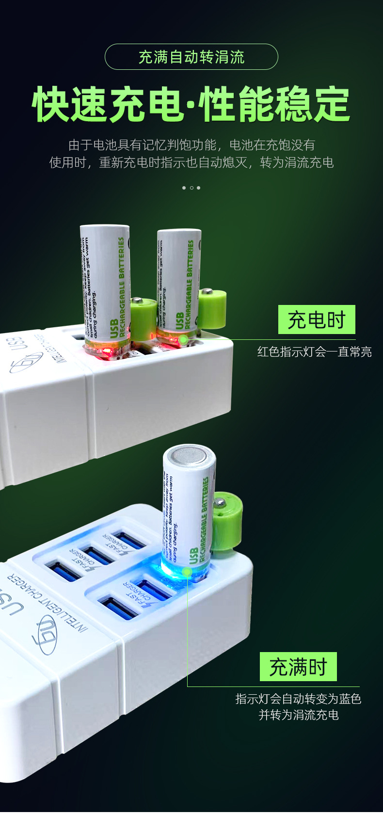 Wholesale USB Rechargeable Battery No. 5 No. 7 Fast Charge 1.2V Smart Lock Toy Remote Control Battery Drop Shipping