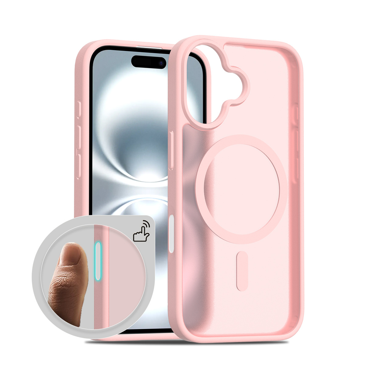 Ventas directas transfronterizas Apple iPhone16 absorción magnética de la piel dos en uno funda para teléfono móvil funda para botón táctil de la cámara