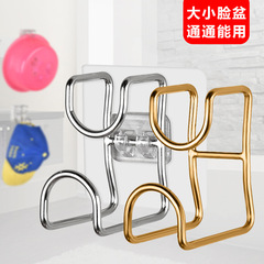 Stainless steel hooks, traceless strong adhesive hooks, multifunctional washbasin storage racks, bathroom hooks for hanging washbasin racks wholesale