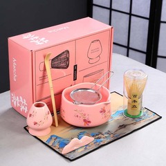 新品陶瓷抹茶碗套装日式茶道点茶百本立茶筅立复古风打抹茶搅拌器