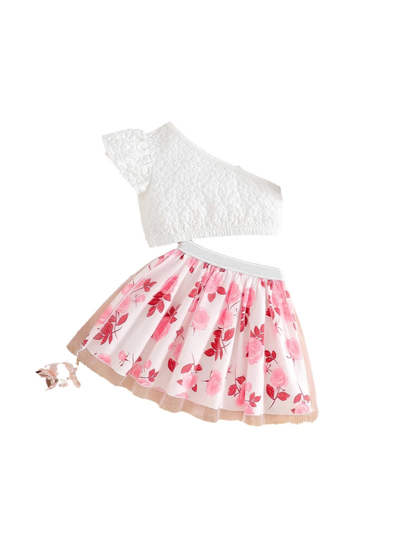 Niñas falda de mitad de corto, falda de niños, falda de mitad de corto, falda de primavera de flores de malla