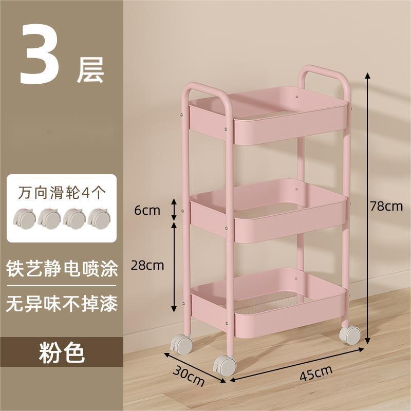 Carrito de almacenamiento de bocadillos de piso a techo Estante de cocina de sala de estar móvil de varios pisos Estante de almacenamiento de herramientas de uñas de dormitorio image 15