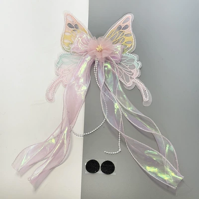 Motorcycle Helmet Bow Decoration Internet Popular Women's Pedal Battery Car Decoration Ribbon Oversized Full Helmet Accessories (Motosiklet dəbilqələri) - bow-ribbon-pink