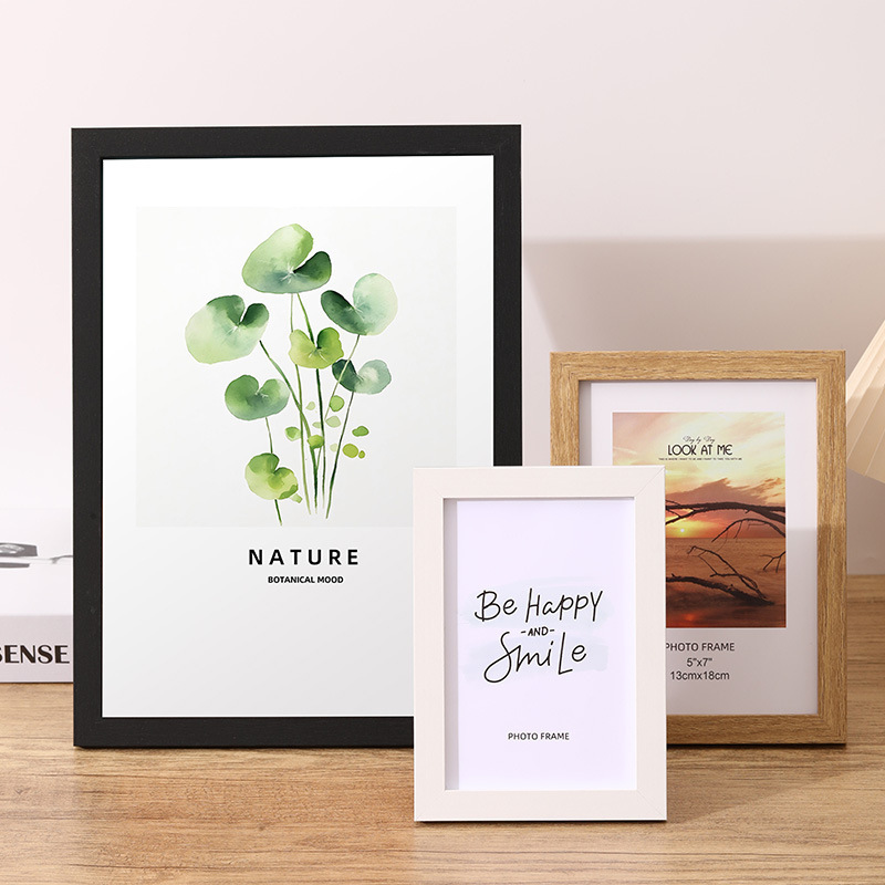 Cross-Border Simple Photo Frame Wholesale 6inch Photo Frame 7-Inch 8inch 10inch A4 Oil Painting Puzzle Frame Wooden Photo Wall Hanging
