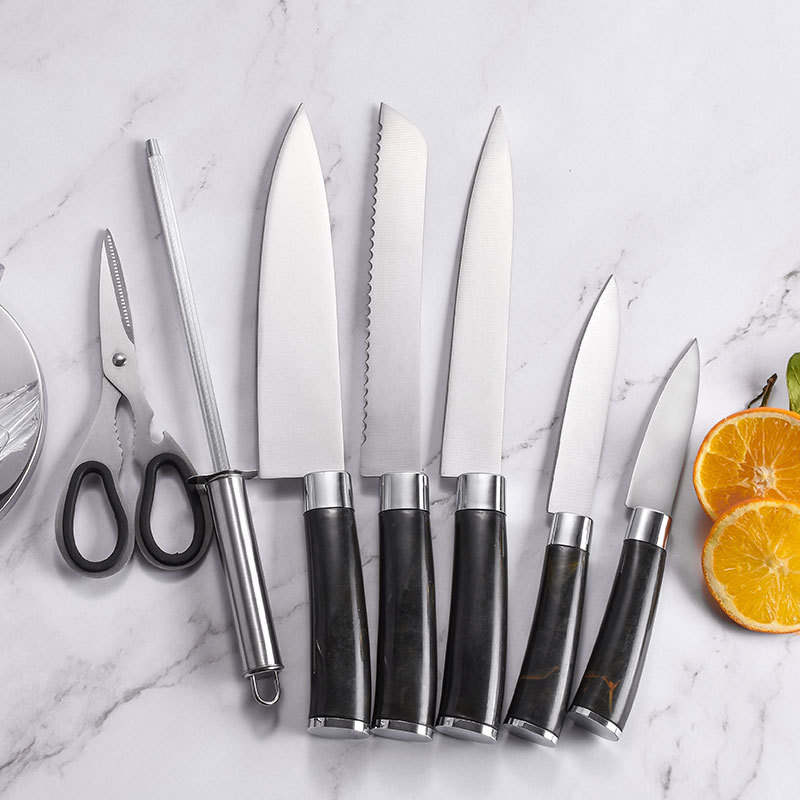 Herramientas de cocina domésticas de acero inoxidable con acrílico que almacena cuchillo de cuchillo de corte de carne