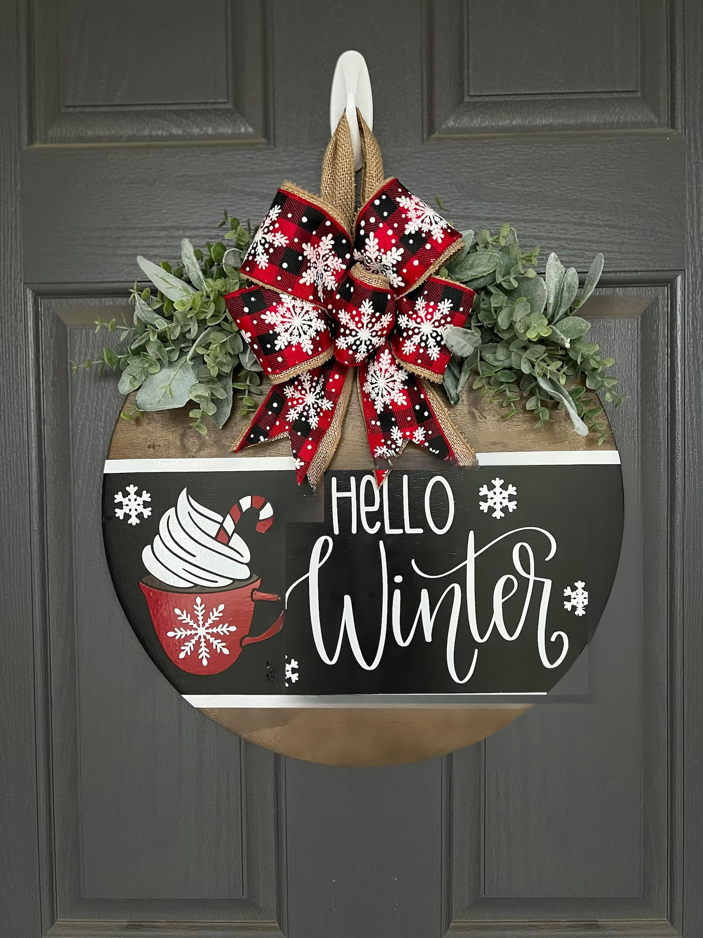 Julskylt för dörr dekorativ julkrans för hemmet_voghion.com