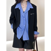 橘芷高级感西装外套女款春季韩系薄款翻领设计感外套西服2447