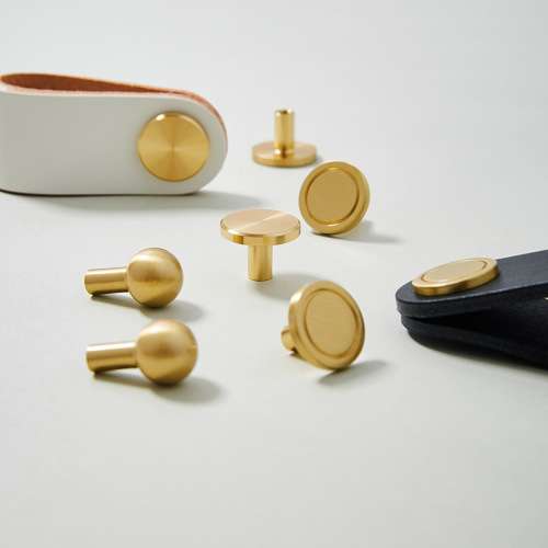 Brass Pull Handle Accessories Copper Head Modern Simple Minimalist Luxury Golden Silver Black White Hardware Copper Buckles