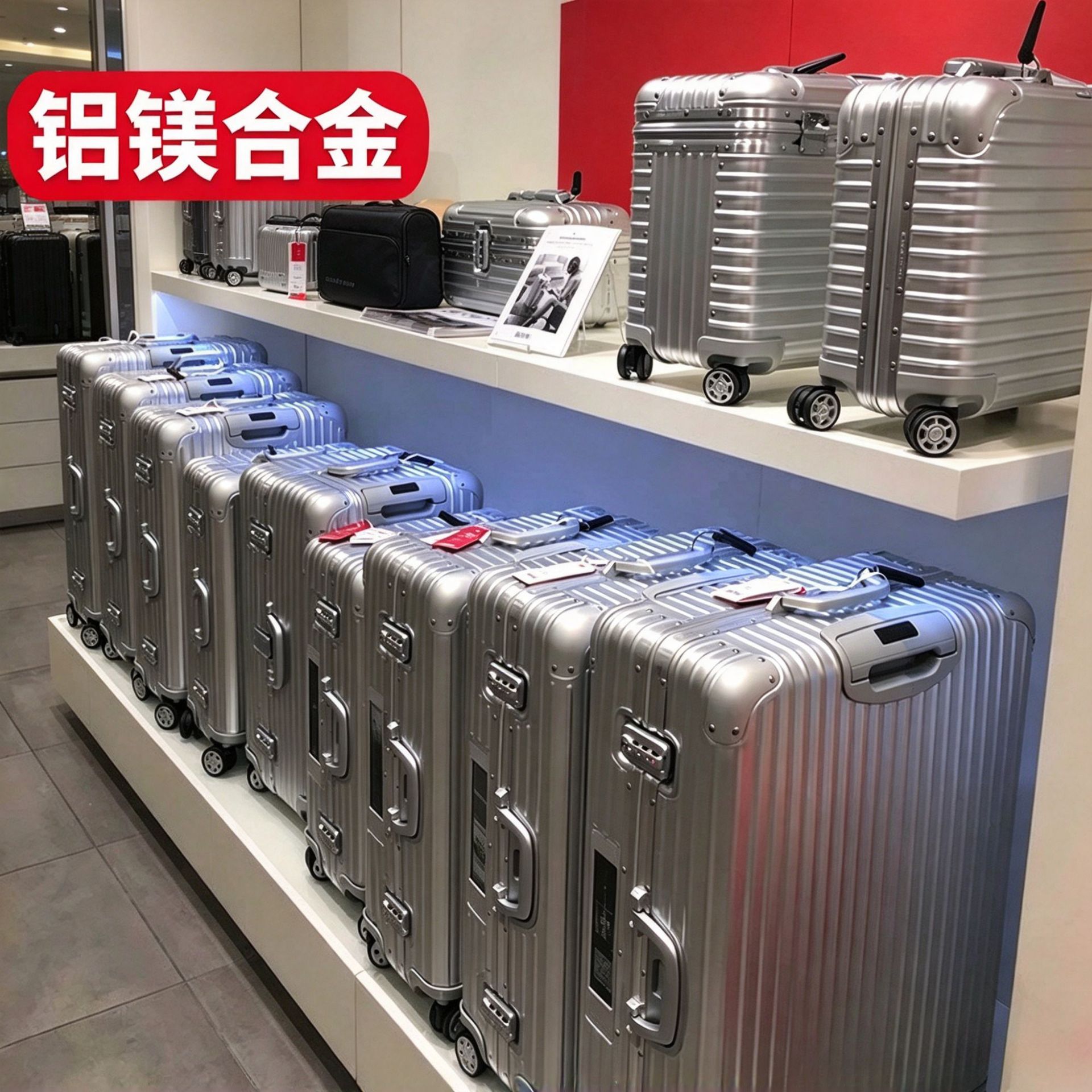 Deutsches Aluminium-Magnesium-Legierungskoffer, Aluminium-Rahmen-Trolley für Geschäftsmänner und Geschäftsfrauen, 20-Zoll-Kabinengröße Koffer, Jiaxing Grenzüberschreitung.