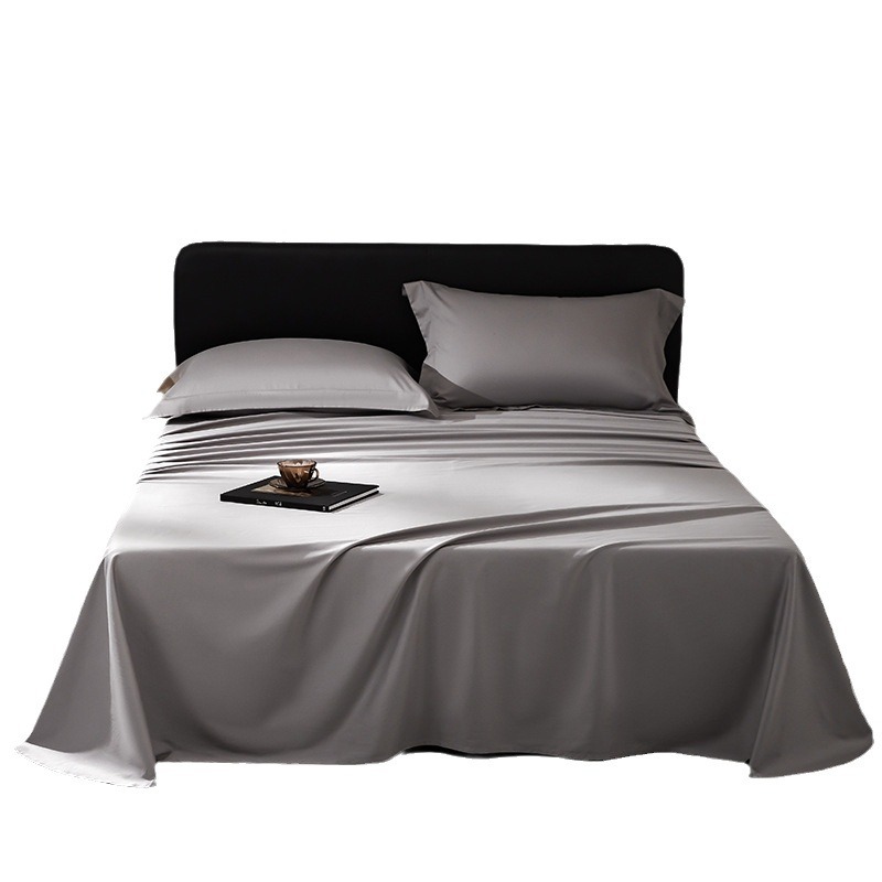 2024 lujo ligero 100 sábanas de algodón largo de algodón satin hotel hogar puede dormir desnudo sábanas de color sólido sábanas de Monet