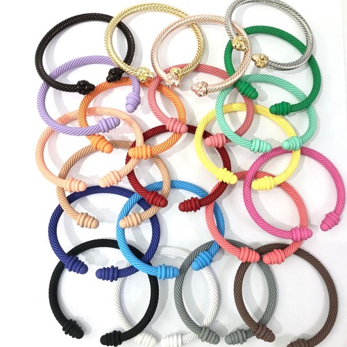 Cross-border cable bracelet matte colored women's open bracelet