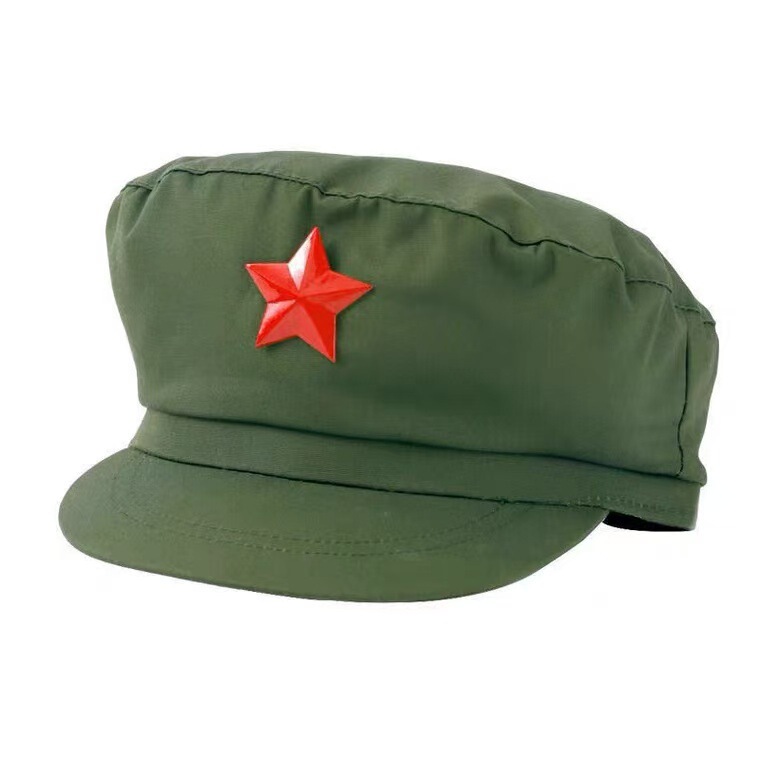 Green Men's Hat Five-Pointed Star Hat Adult Hat Stage Performance Performance Props Hat Commemorative Hat Green Men's Hat Five-Pointed Star Hat Adult Hat Stage Performance Performance Props Hat Commemorative Hat