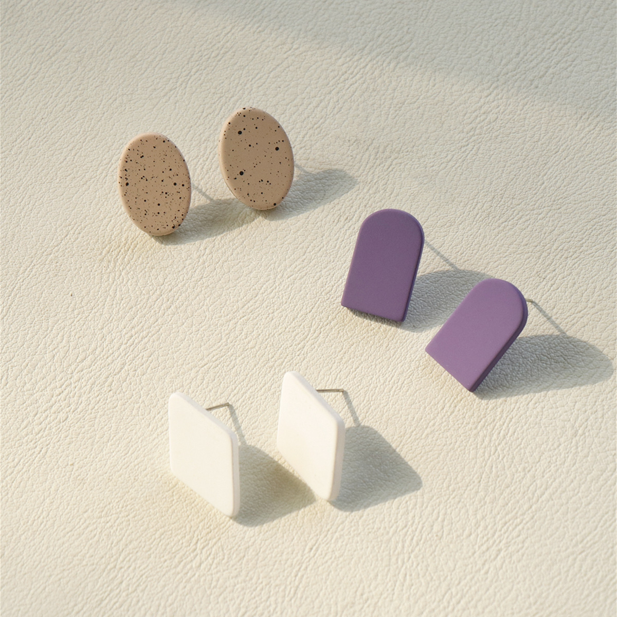 soft clay Material 3 Pairs Simple Style Geometric Soft Clay Women's Ear Studs