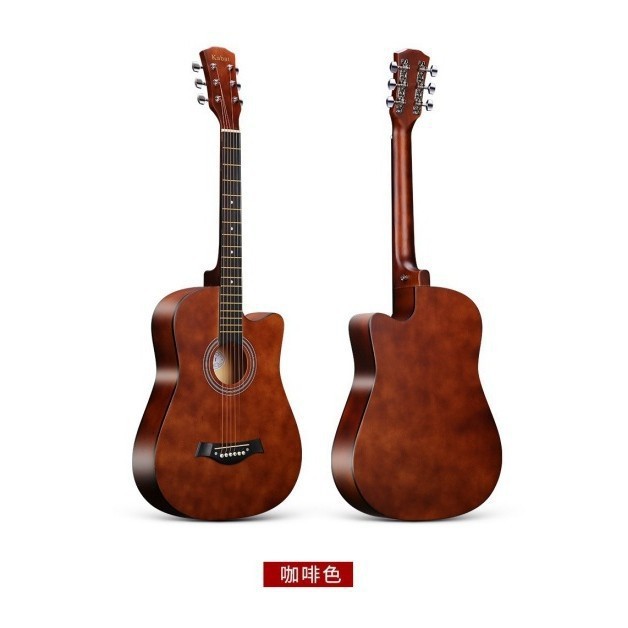 Guitarra de fábrica, guitarra folk, instrumento musical, guitarra folk de madera de 38 pulgadas, guitarra de tilo con mango de fibra de carbono.
